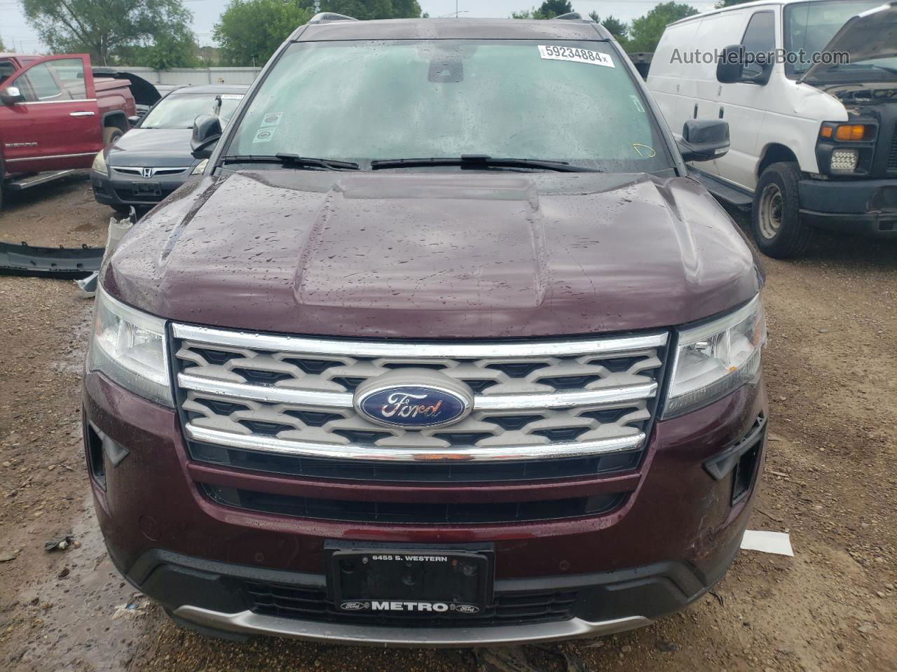 2018 Ford Explorer Xlt Burgundy vin: 1FM5K8D8XJGA24163