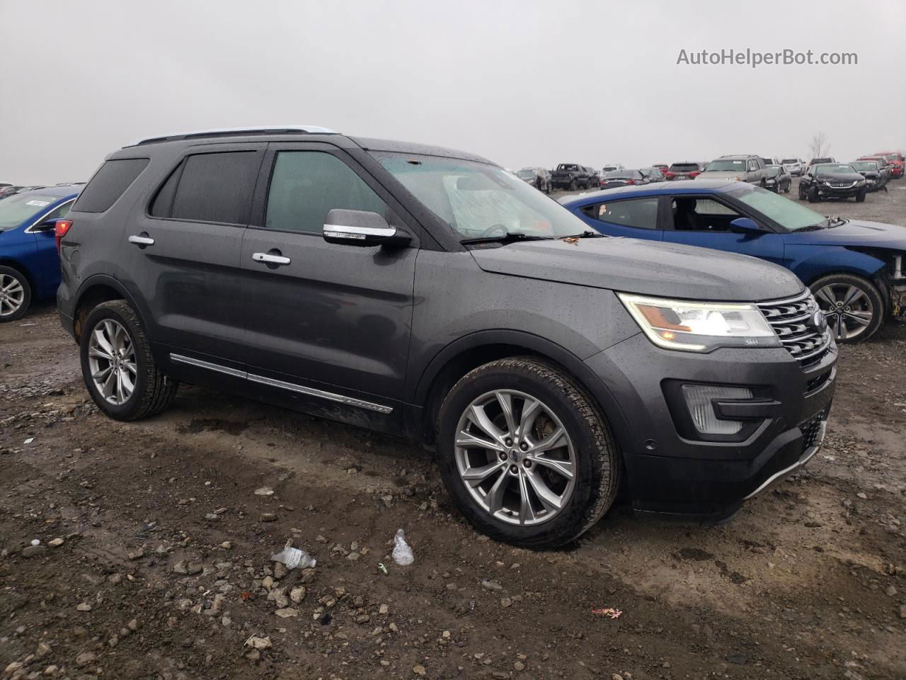 2017 Ford Explorer Limited Серый vin: 1FM5K8F81HGA08697