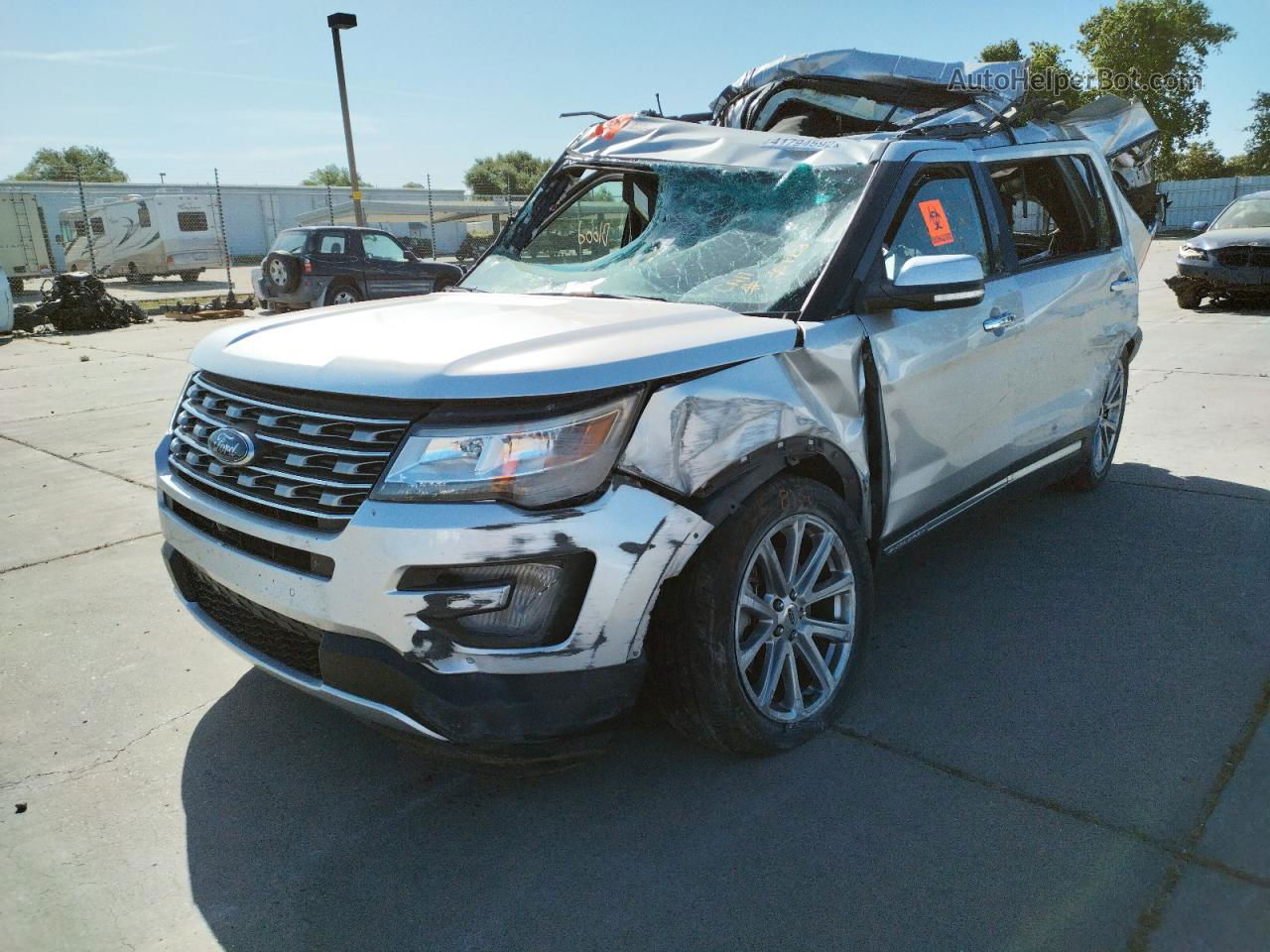 2017 Ford Explorer Limited Silver vin: 1FM5K8F82HGC93653