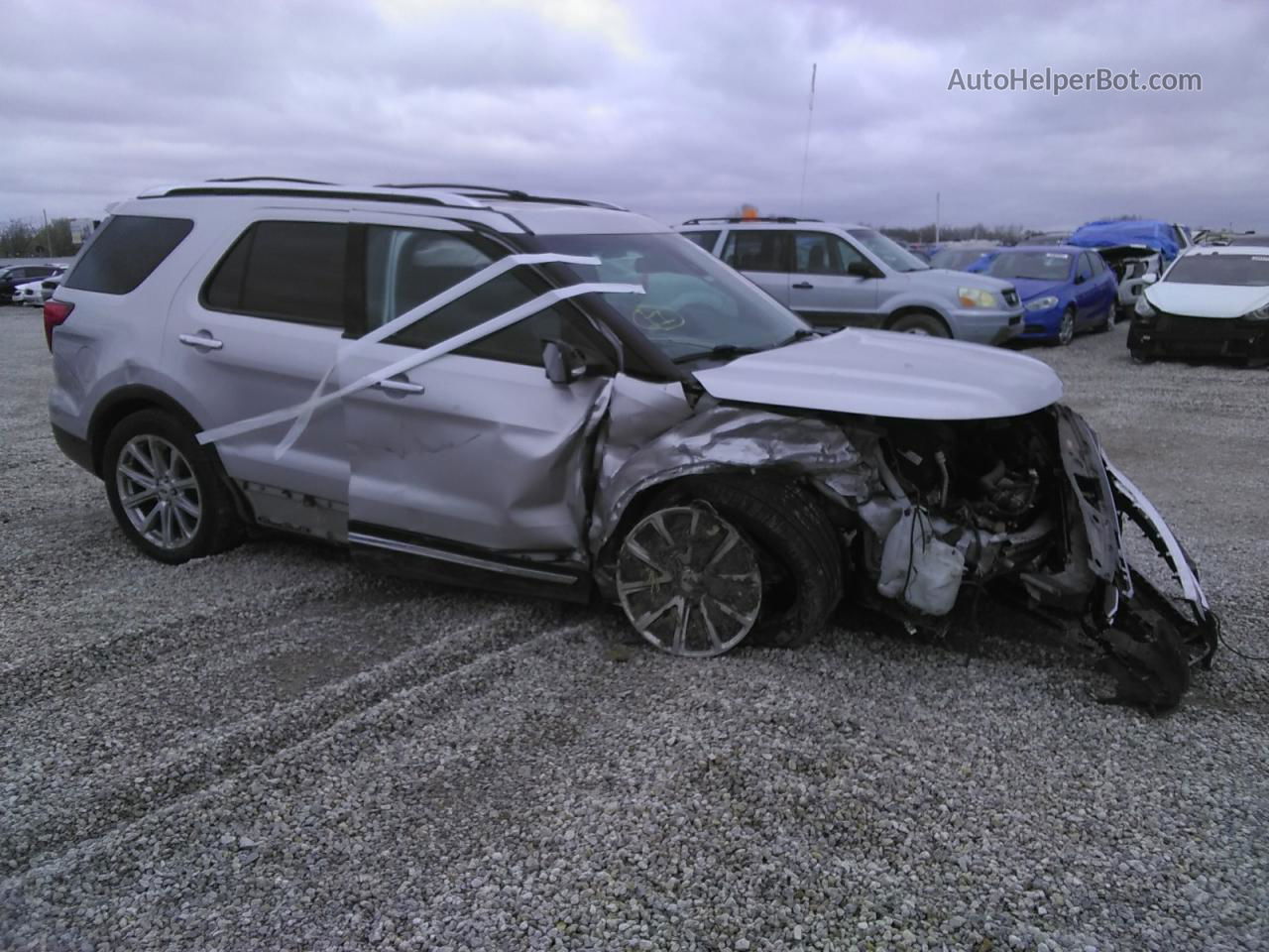 2017 Ford Explorer Limited Silver vin: 1FM5K8F83HGB52770