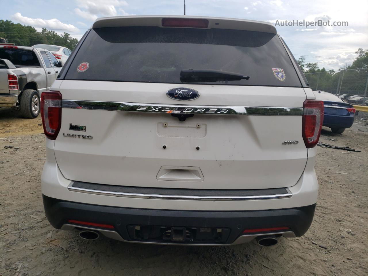 2018 Ford Explorer Limited White vin: 1FM5K8F85JGA40493