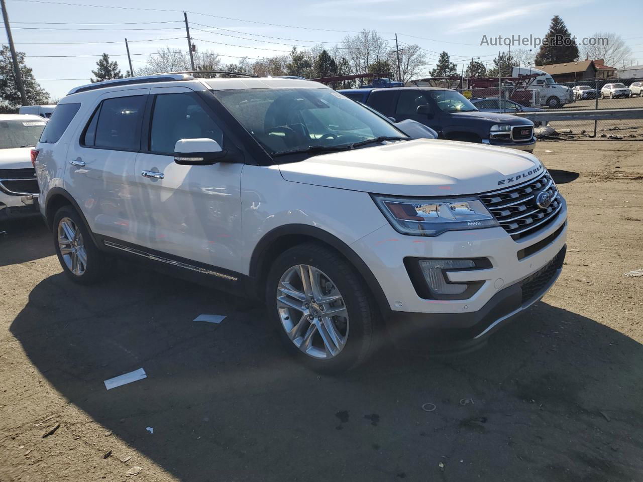 2017 Ford Explorer Limited White vin: 1FM5K8F86HGD01561