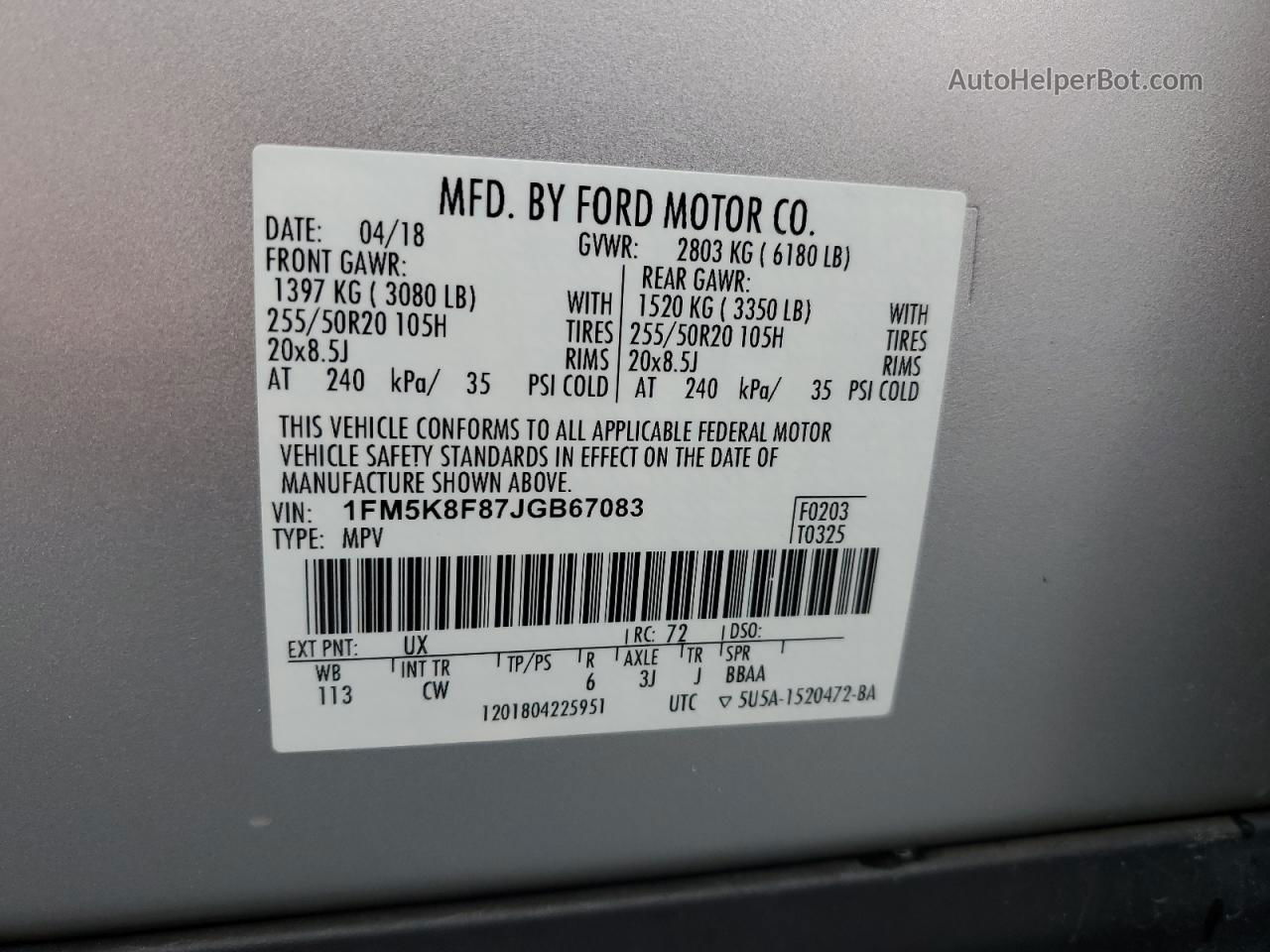 2018 Ford Explorer Limited Silver vin: 1FM5K8F87JGB67083