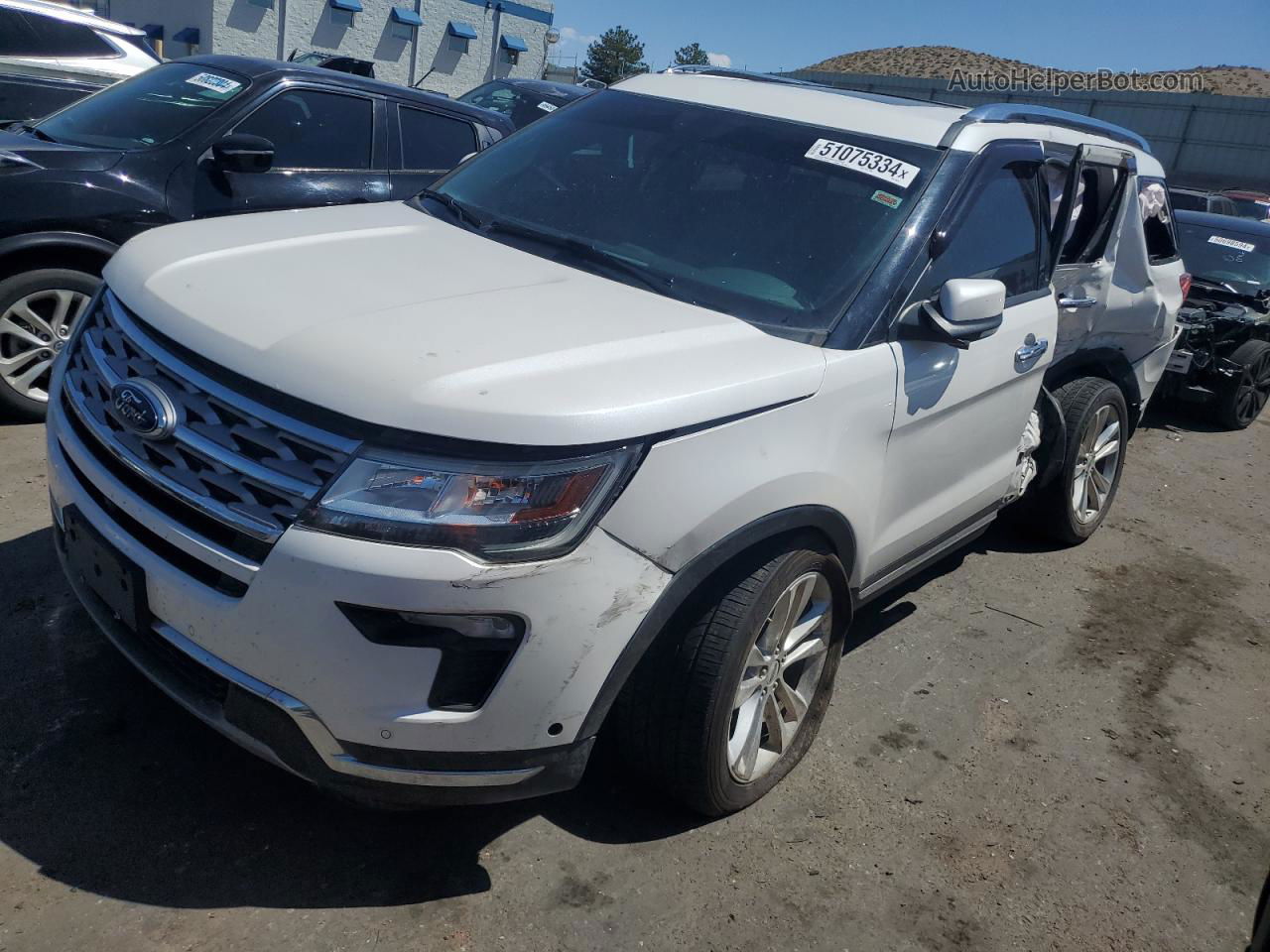 2018 Ford Explorer Limited White vin: 1FM5K8F88JGC86146