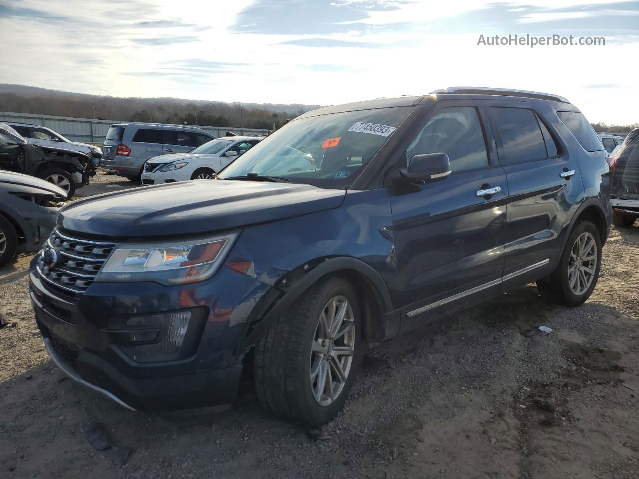 2016 Ford Explorer Limited Синий vin: 1FM5K8F8XGGA44631