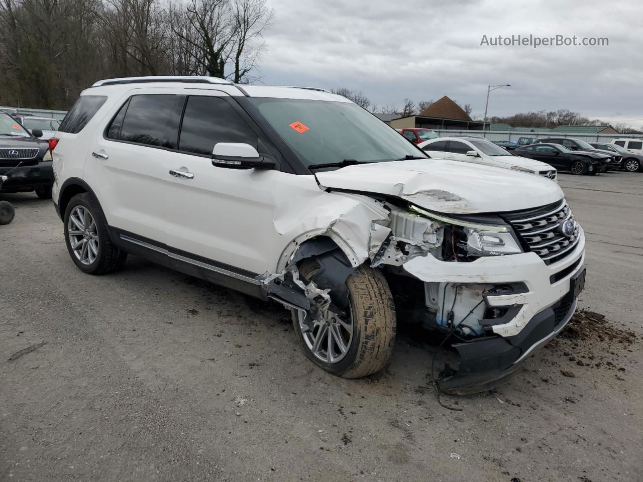 2017 Ford Explorer Limited White vin: 1FM5K8FH4HGD10548