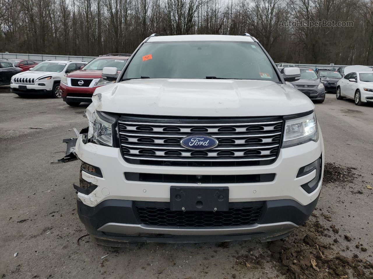 2017 Ford Explorer Limited White vin: 1FM5K8FH4HGD10548