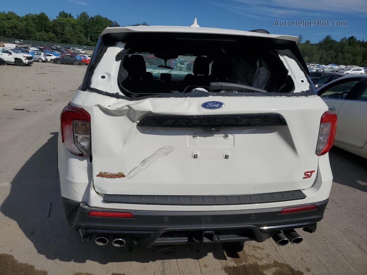 2020 Ford Explorer St White vin: 1FM5K8GC1LGA47396