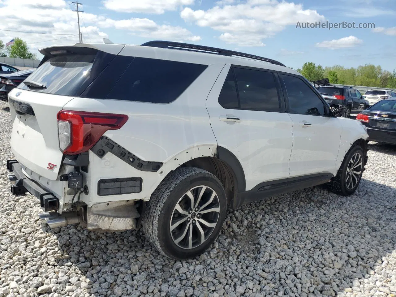 2020 Ford Explorer St White vin: 1FM5K8GC8LGA13603