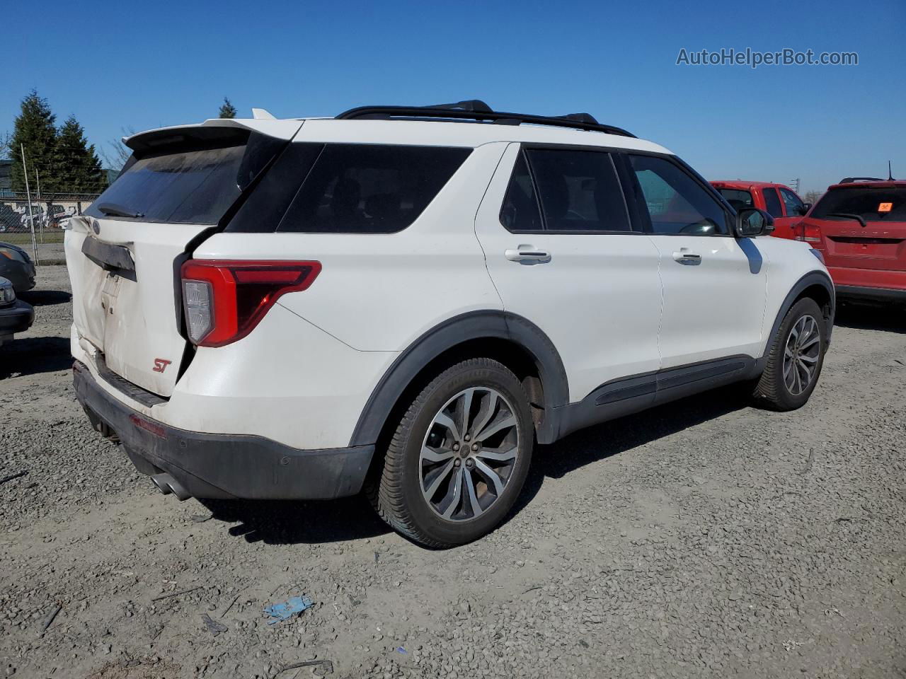 2021 Ford Explorer St White vin: 1FM5K8GCXMGA72525