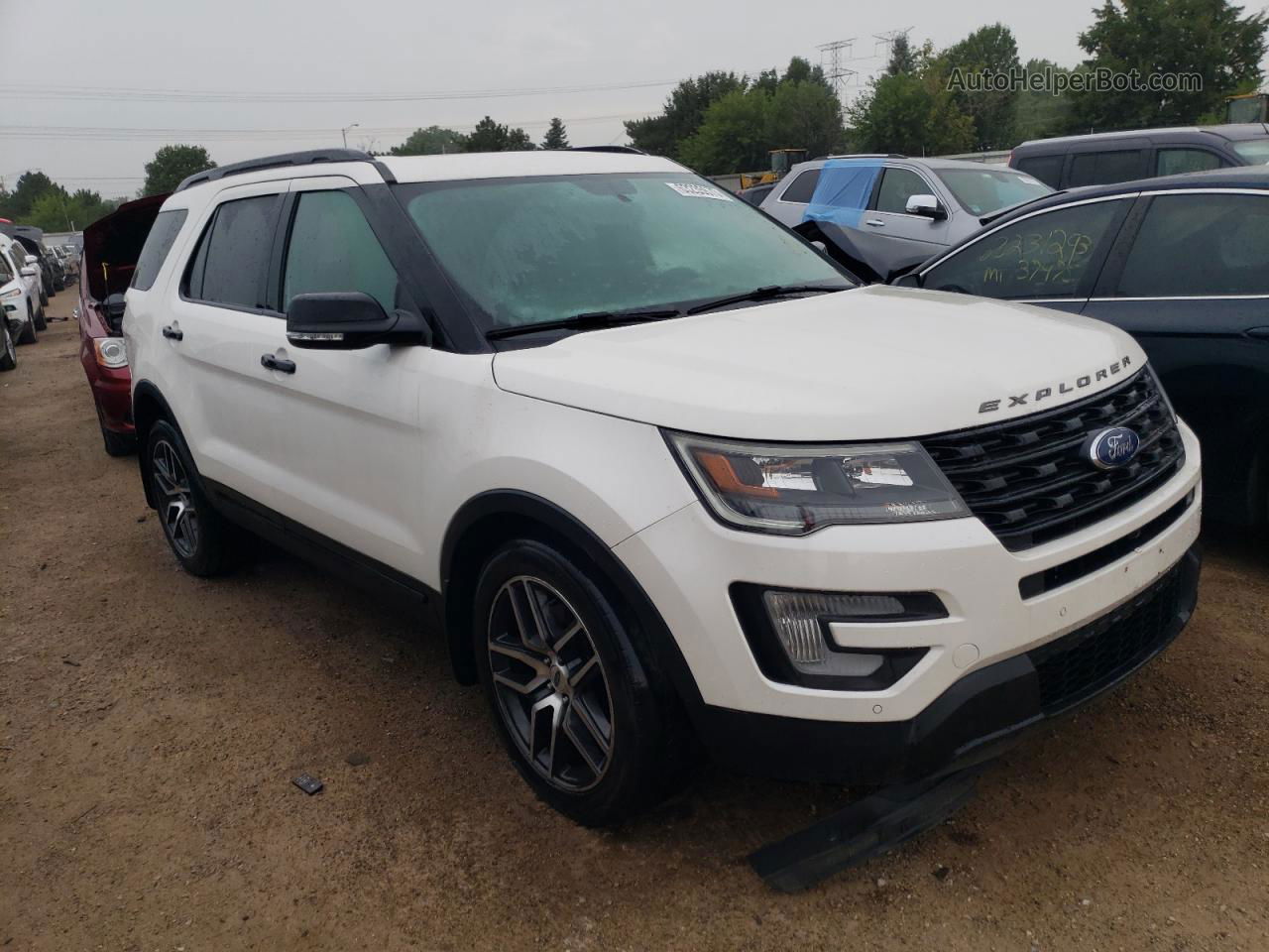 2017 Ford Explorer Sport White vin: 1FM5K8GT0HGE06311