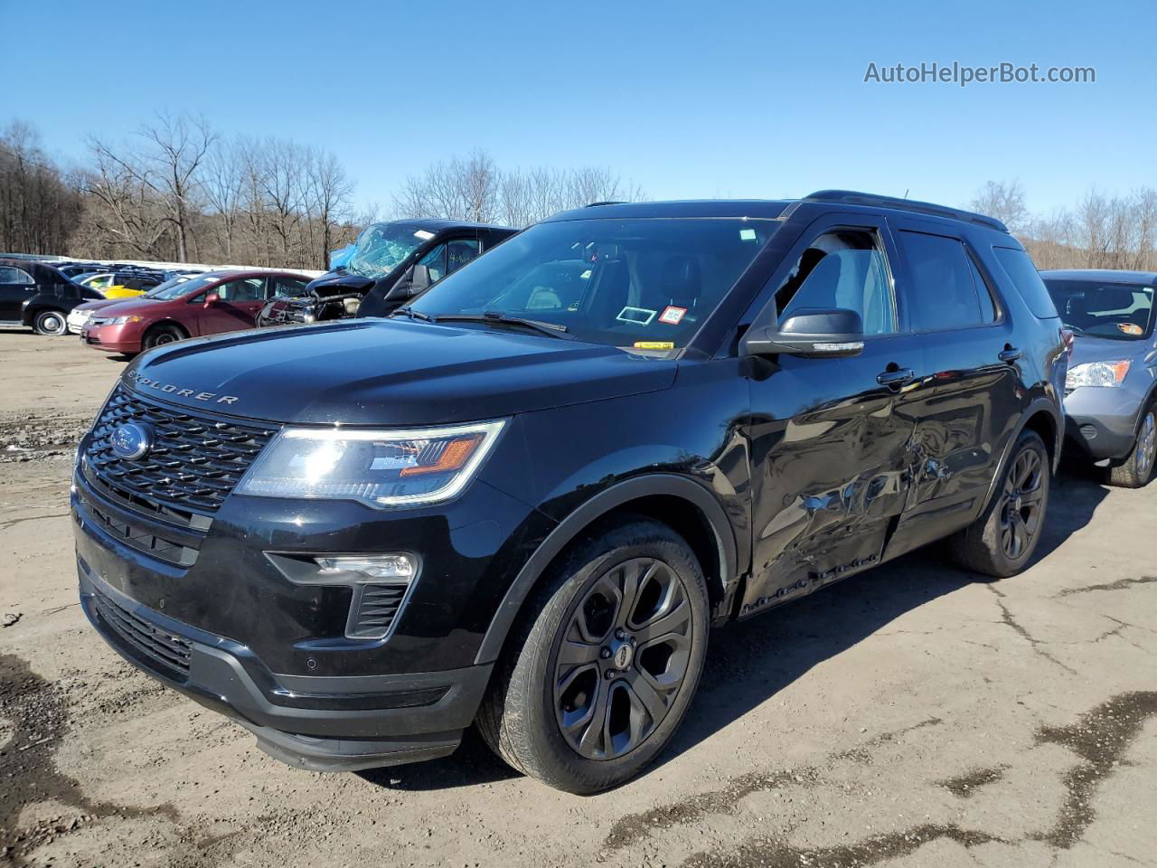 2018 Ford Explorer Sport Черный vin: 1FM5K8GT1JGC11176