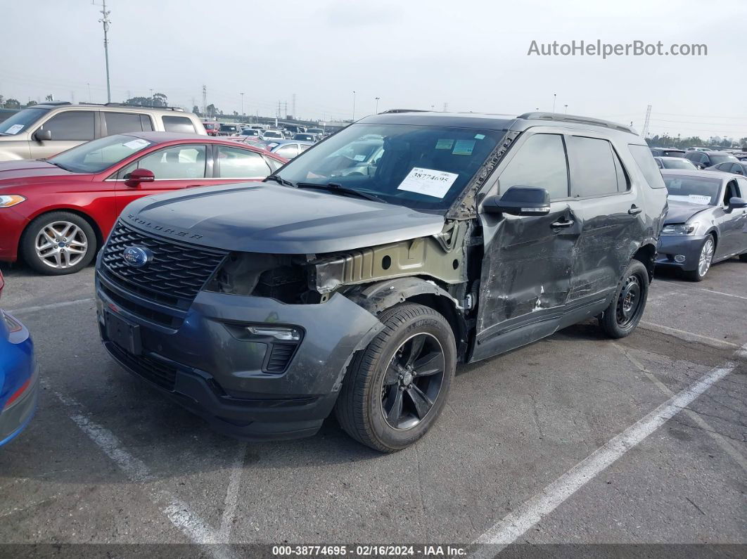 2018 Ford Explorer Sport Gray vin: 1FM5K8GT2JGB09577