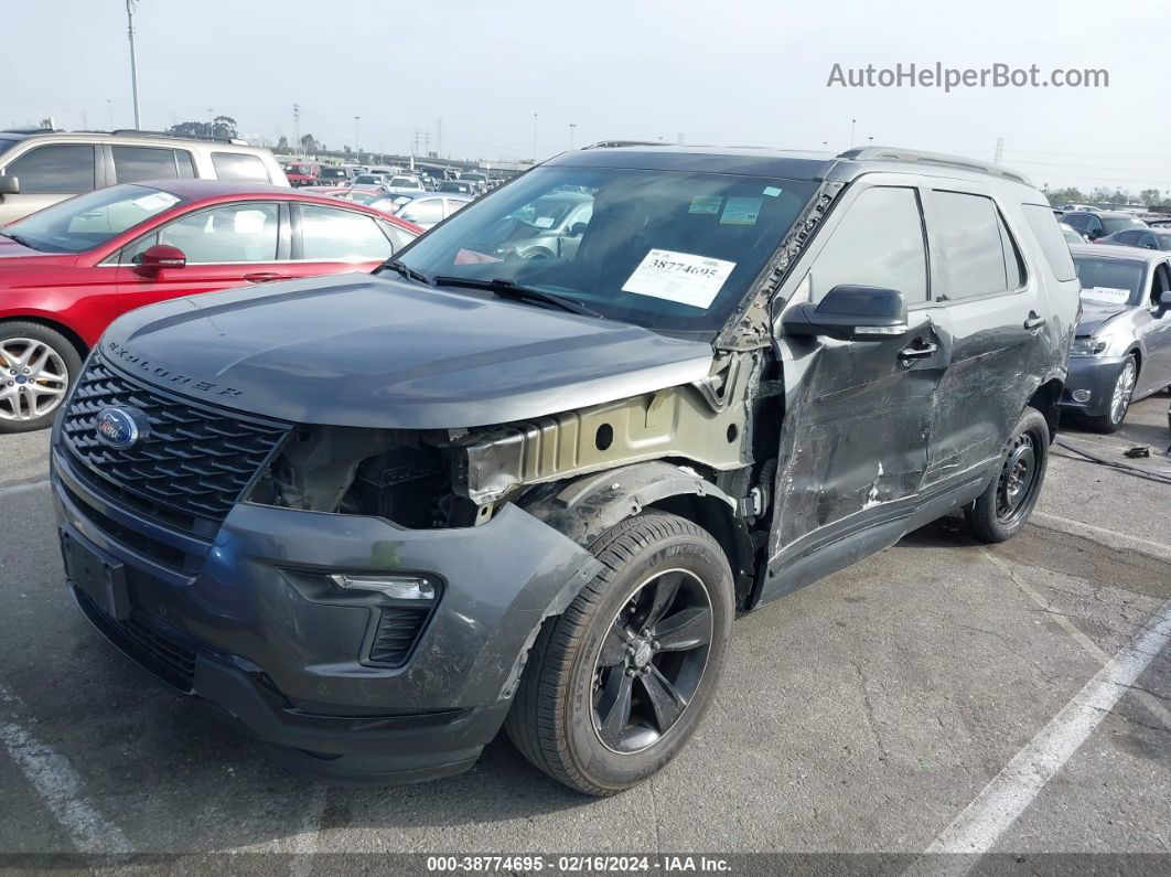 2018 Ford Explorer Sport Gray vin: 1FM5K8GT2JGB09577