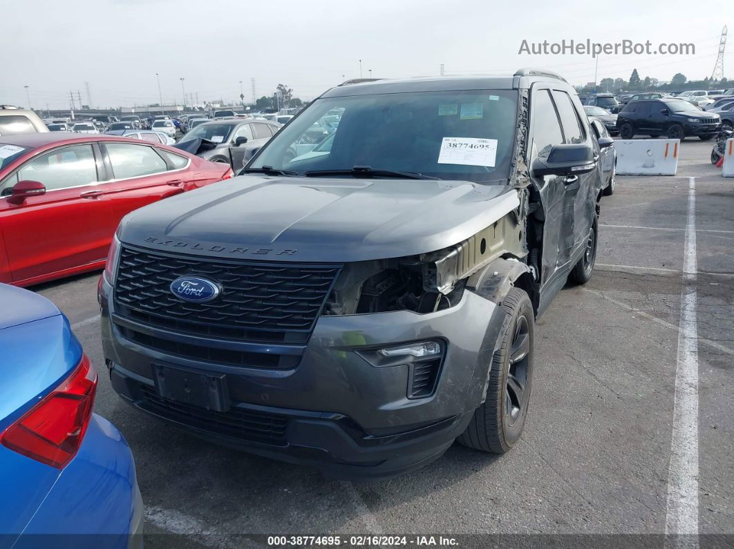 2018 Ford Explorer Sport Gray vin: 1FM5K8GT2JGB09577