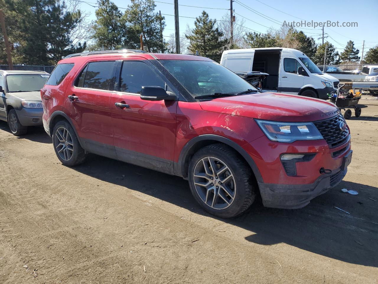 2018 Ford Explorer Sport Maroon vin: 1FM5K8GT2JGC27564