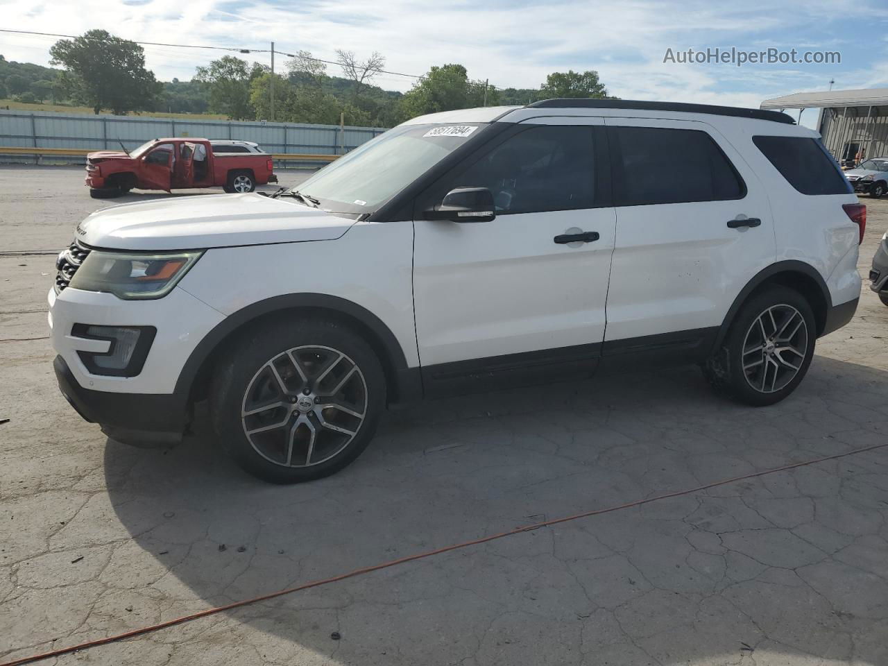 2016 Ford Explorer Sport White vin: 1FM5K8GT3GGC94747