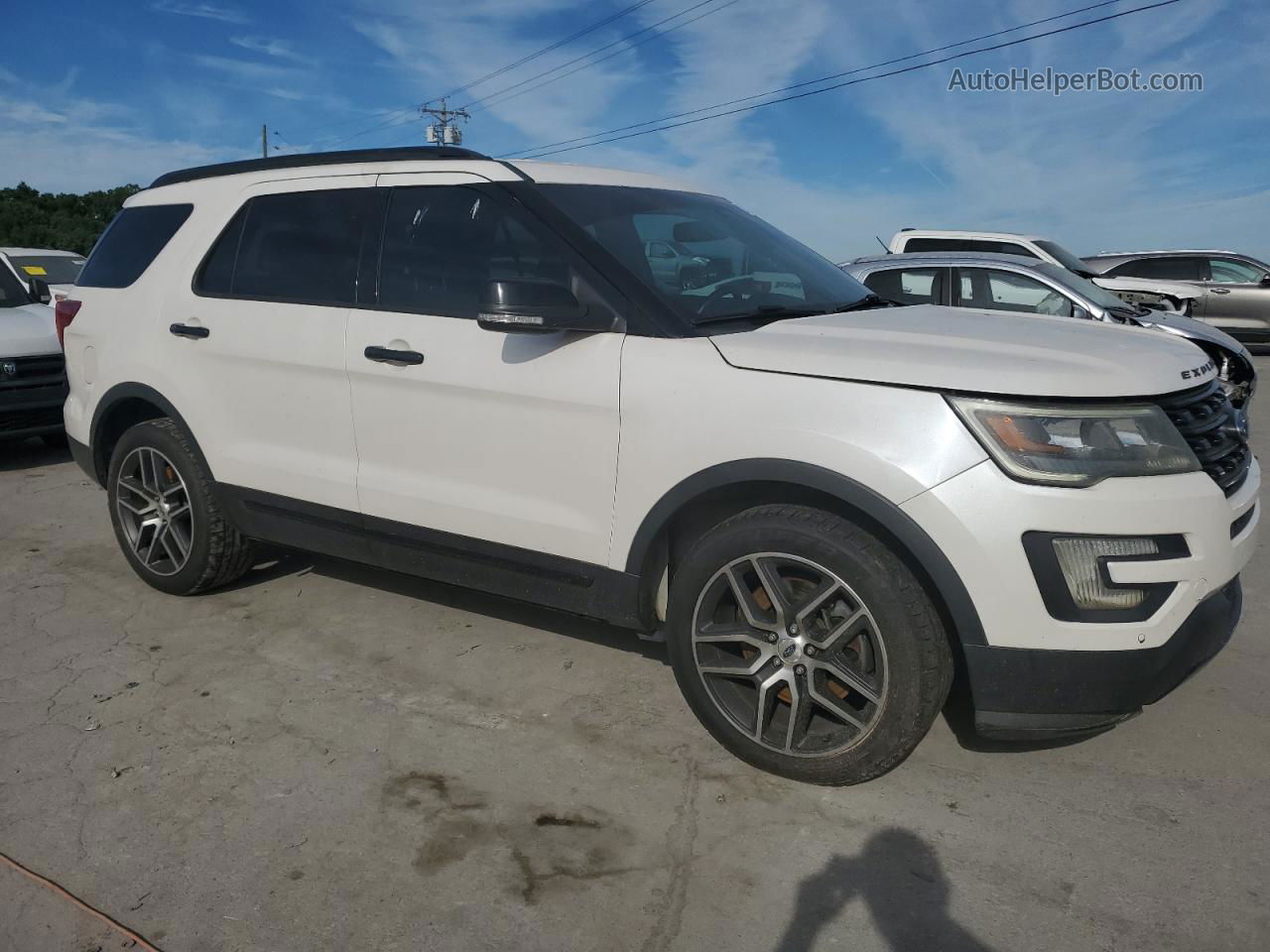 2016 Ford Explorer Sport White vin: 1FM5K8GT3GGC94747