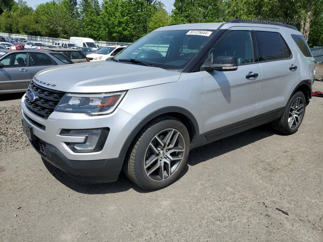 2017 Ford Explorer Sport Silver vin: 1FM5K8GT3HGD17395