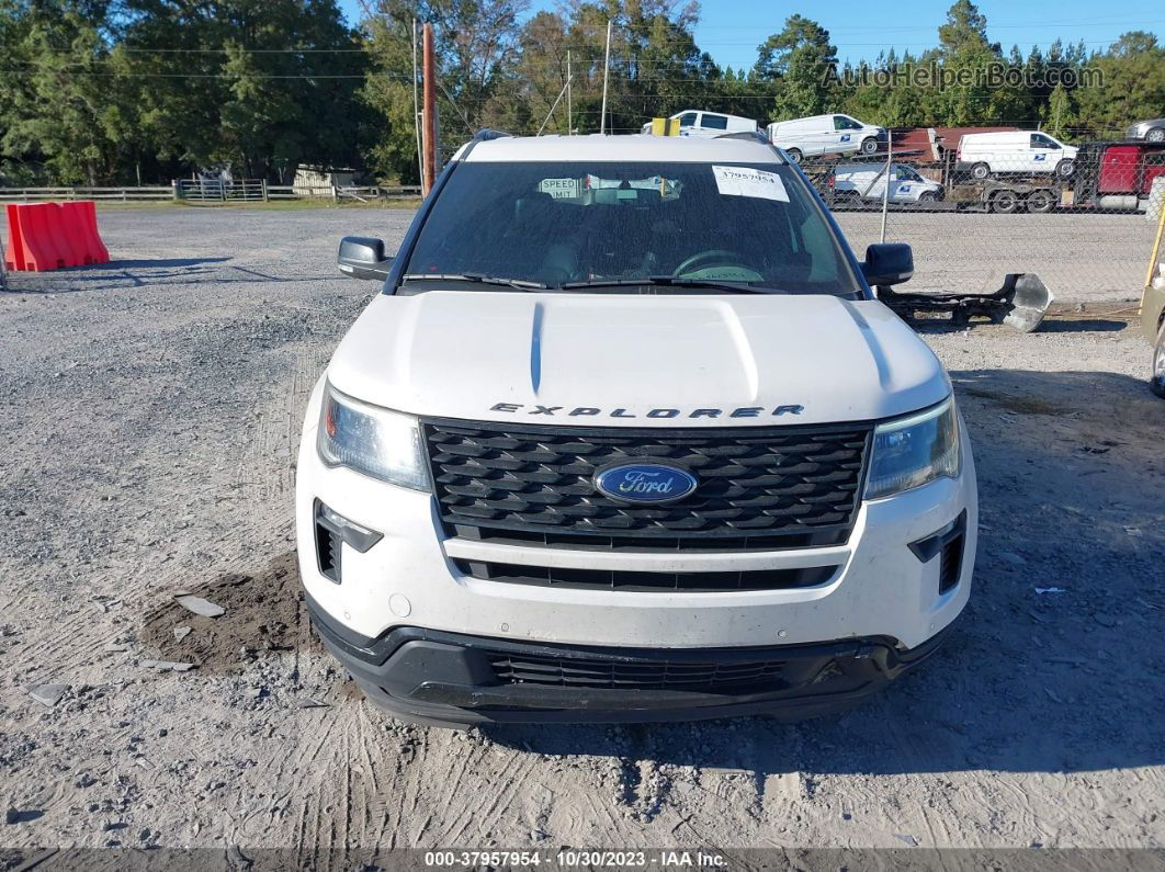 2018 Ford Explorer Sport White vin: 1FM5K8GT3JGC63697