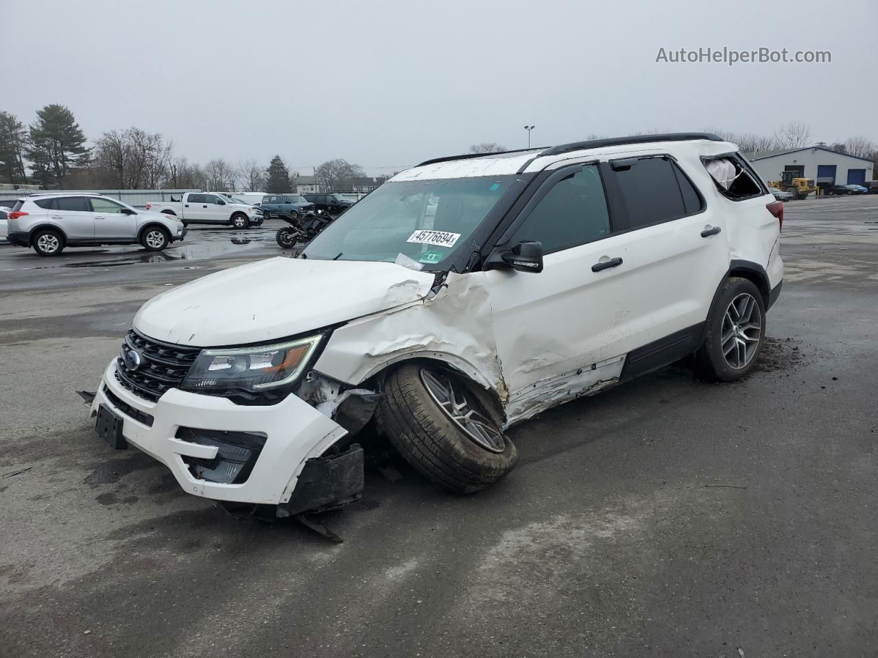 2016 Ford Explorer Sport White vin: 1FM5K8GT5GGC53424