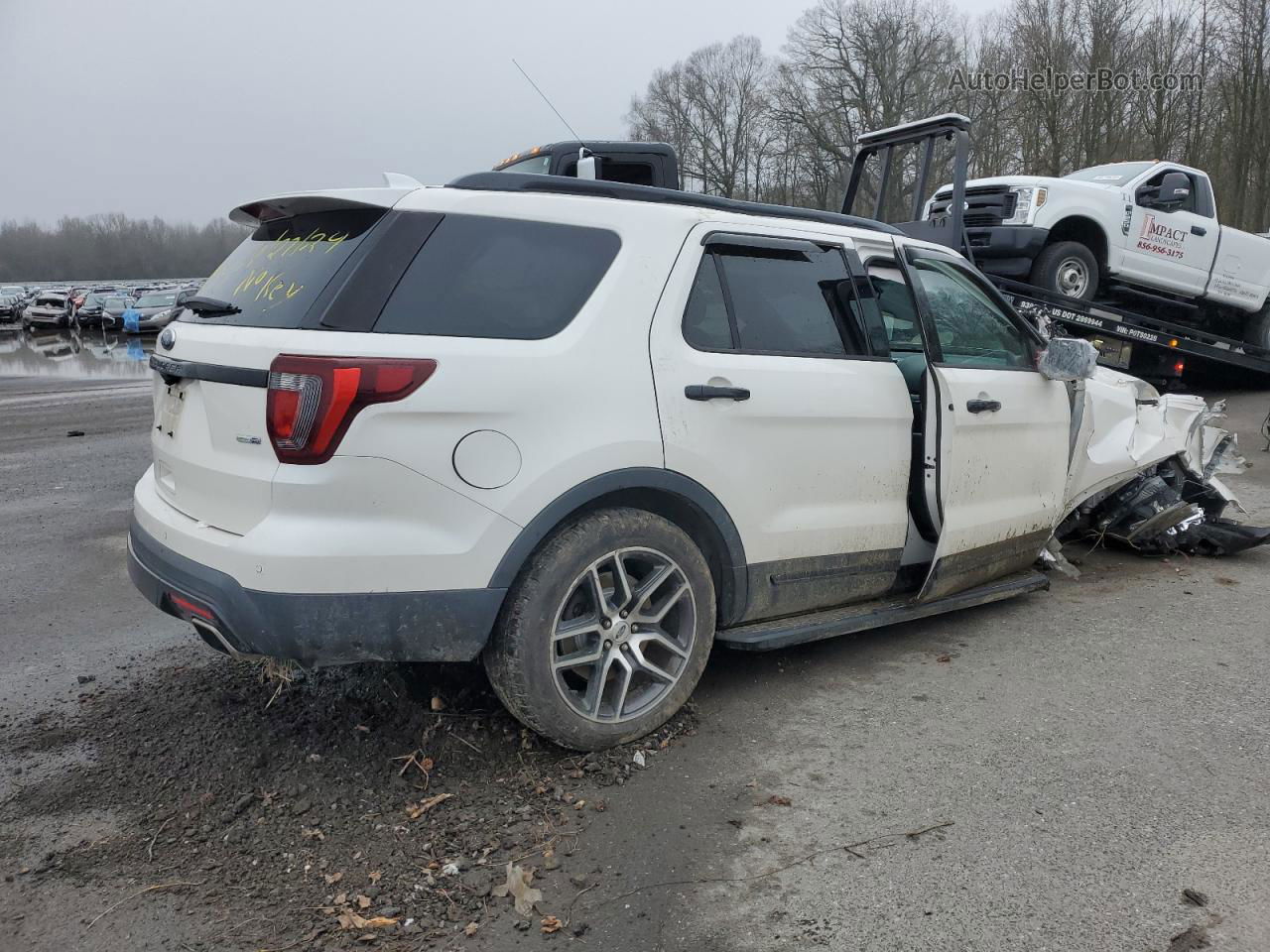 2016 Ford Explorer Sport White vin: 1FM5K8GT5GGC53424