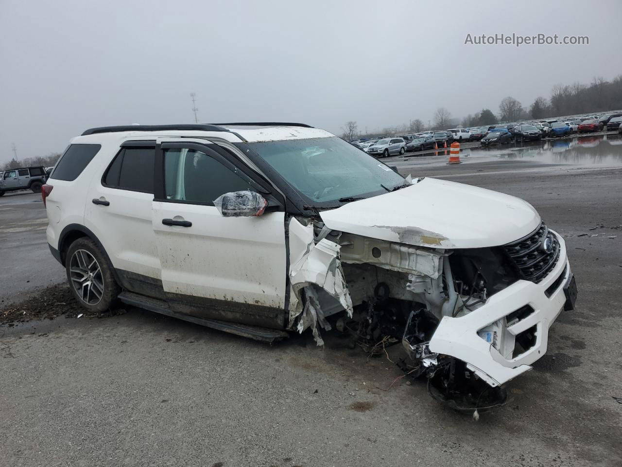 2016 Ford Explorer Sport White vin: 1FM5K8GT5GGC53424