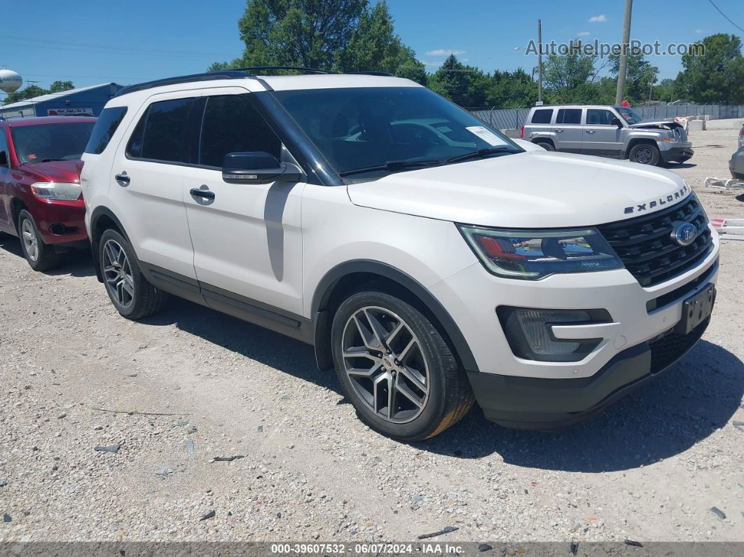 2017 Ford Explorer Sport White vin: 1FM5K8GT5HGA56125