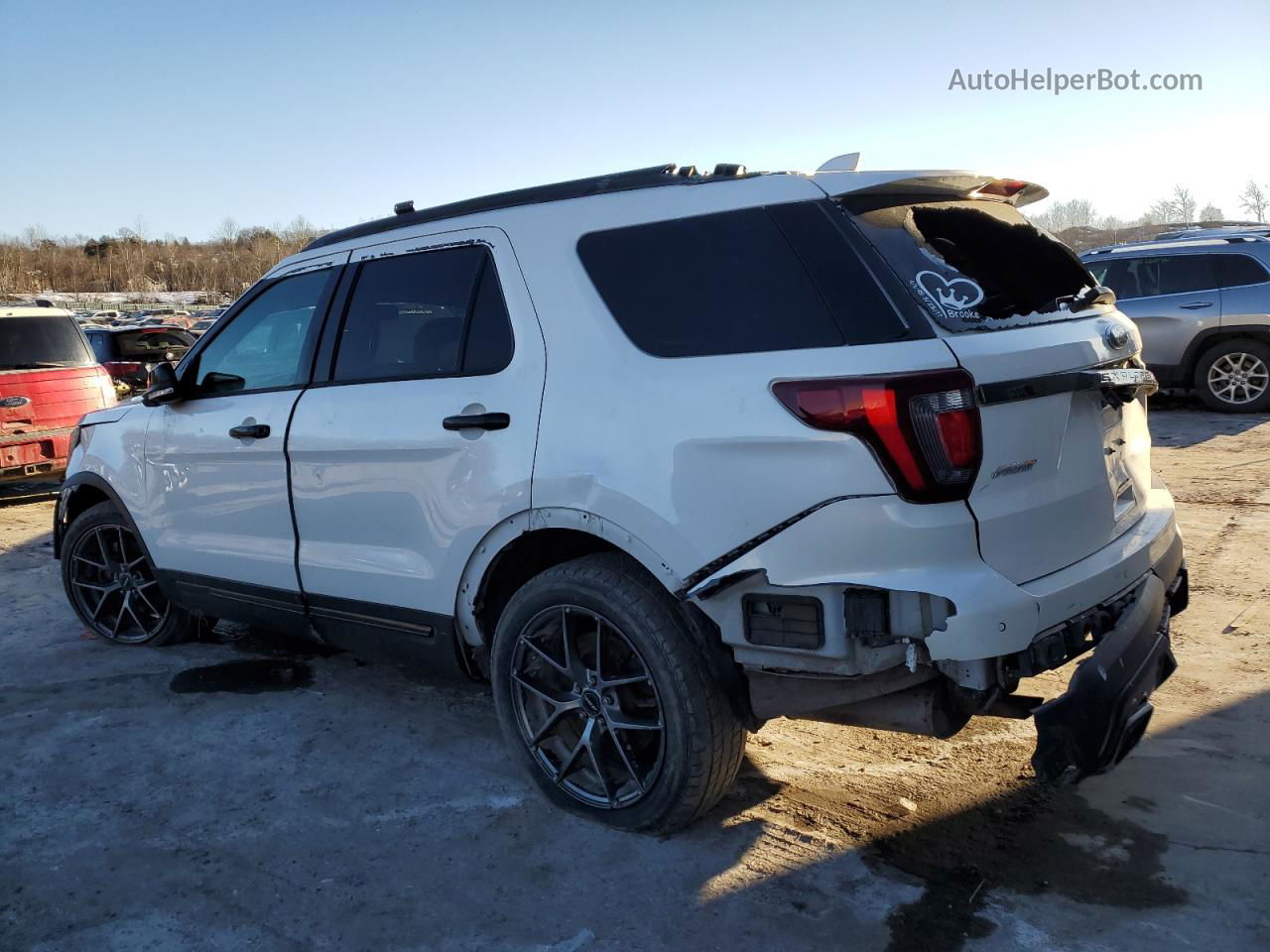 2017 Ford Explorer Sport White vin: 1FM5K8GT5HGB07171