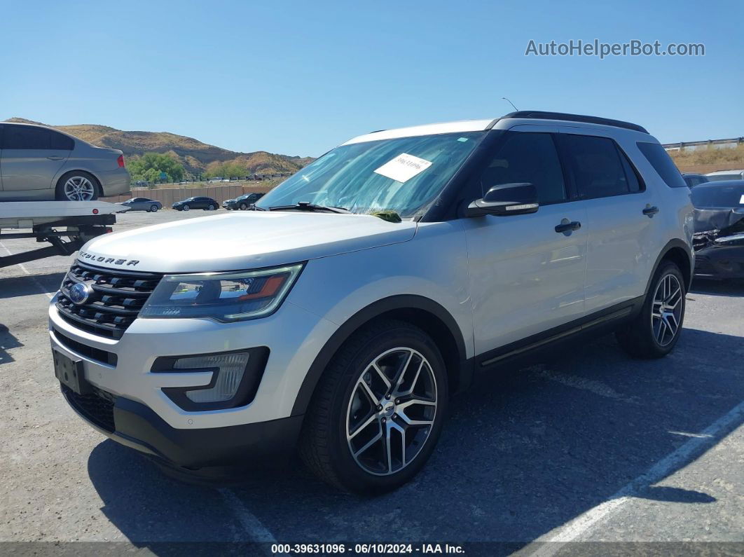 2017 Ford Explorer Sport Silver vin: 1FM5K8GT5HGD55789