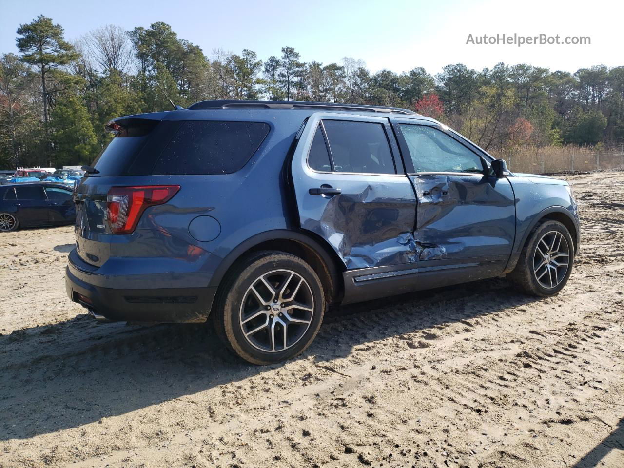 2018 Ford Explorer Sport Синий vin: 1FM5K8GT5JGB85908