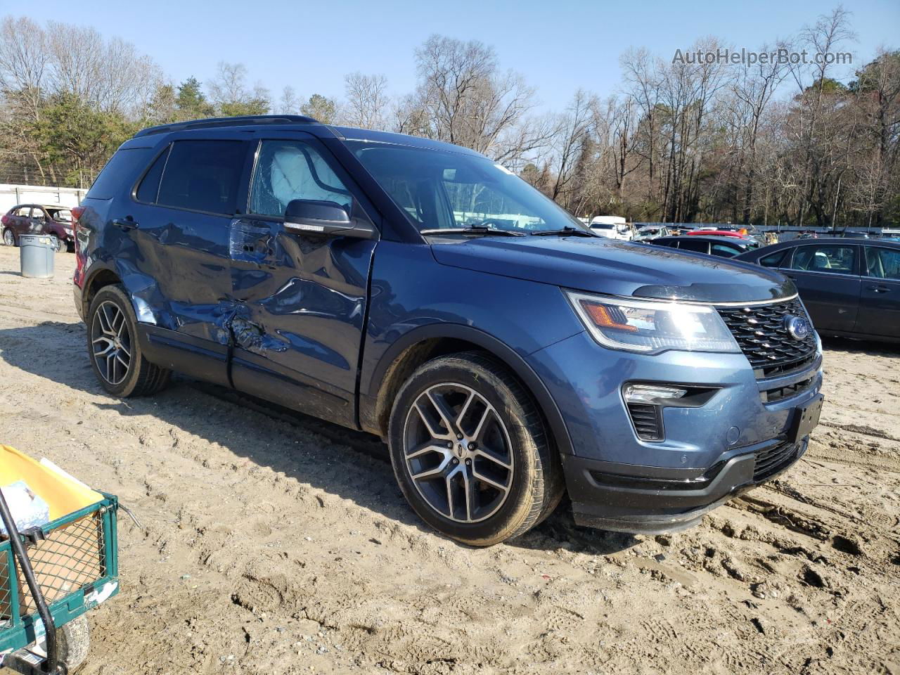 2018 Ford Explorer Sport Синий vin: 1FM5K8GT5JGB85908