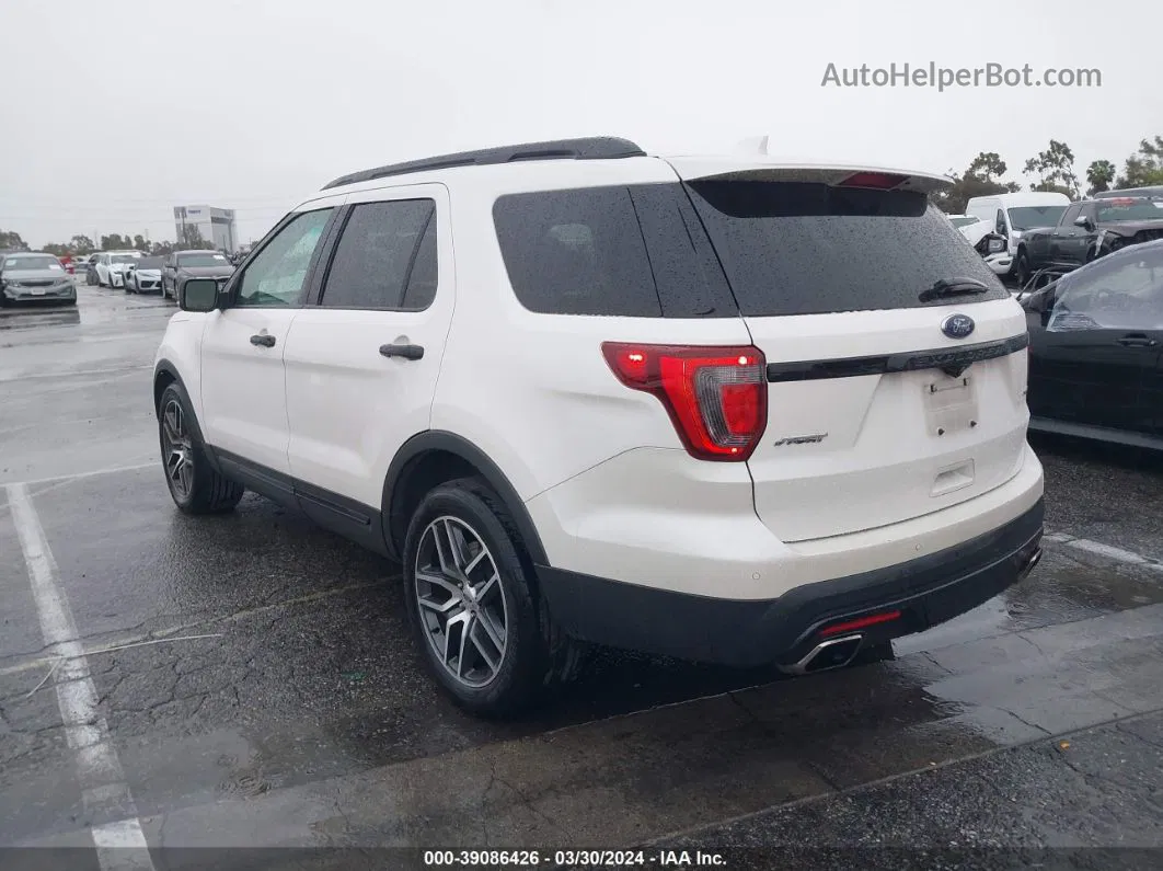 2017 Ford Explorer Sport White vin: 1FM5K8GT6HGB14825