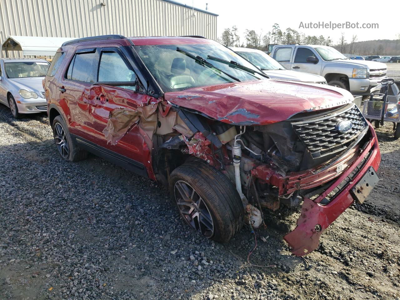 2018 Ford Explorer Sport Red vin: 1FM5K8GT6JGA85350