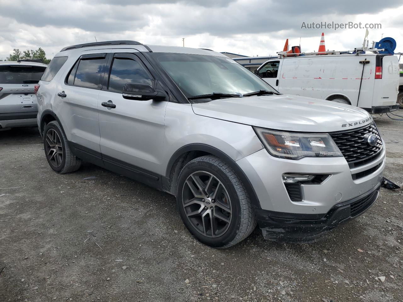 2018 Ford Explorer Sport Silver vin: 1FM5K8GT6JGB32165