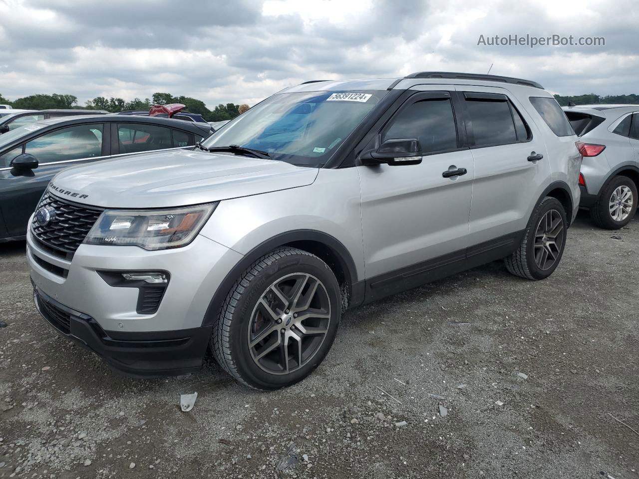 2018 Ford Explorer Sport Silver vin: 1FM5K8GT6JGB32165