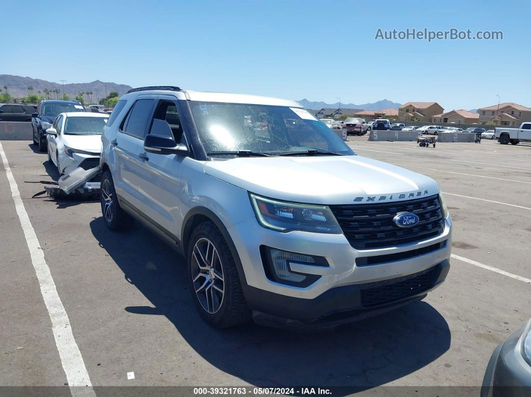 2017 Ford Explorer Sport Silver vin: 1FM5K8GT9HGC37051