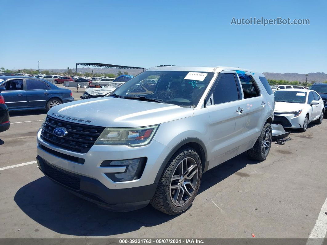 2017 Ford Explorer Sport Silver vin: 1FM5K8GT9HGC37051