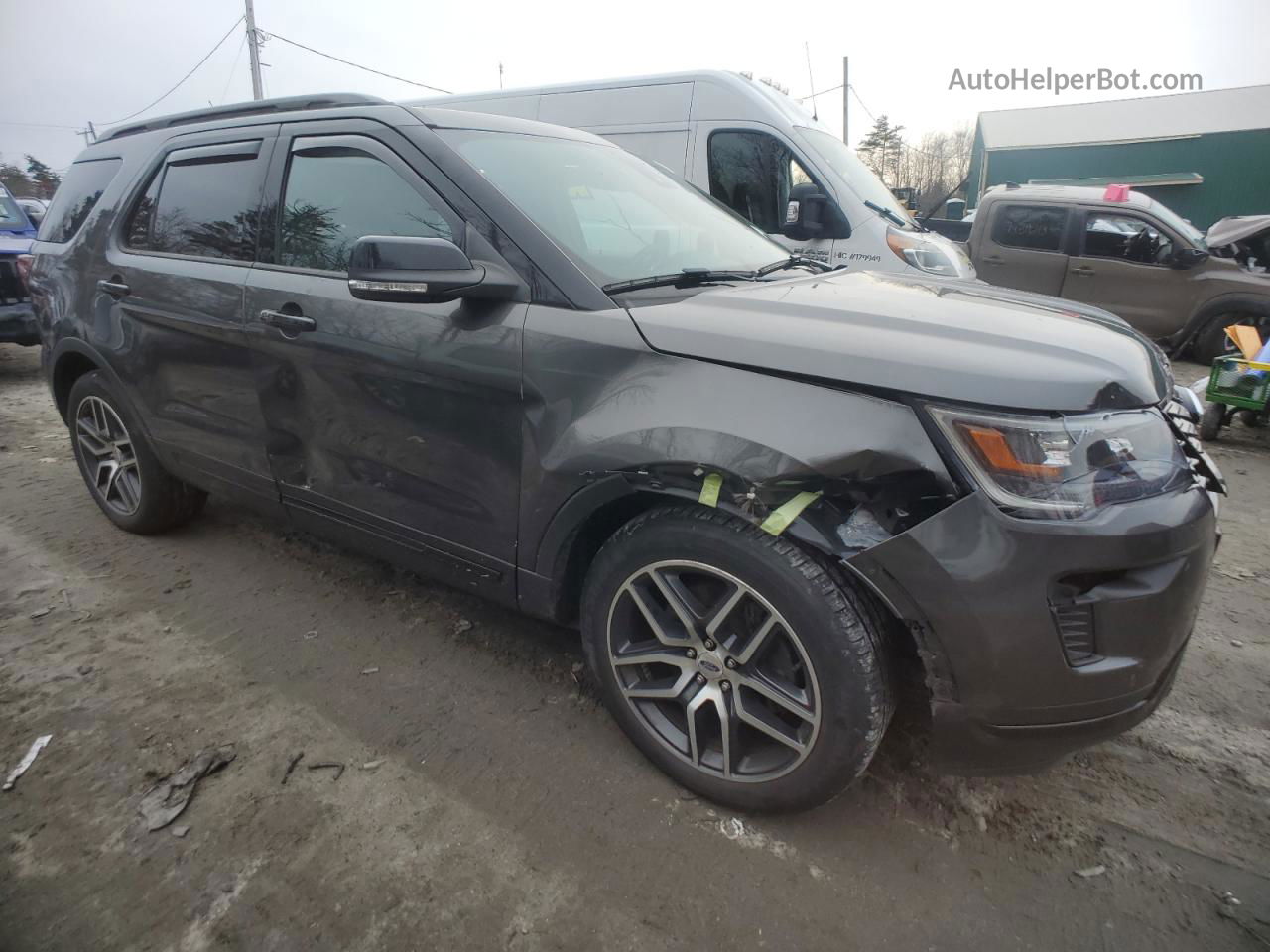 2018 Ford Explorer Sport Серый vin: 1FM5K8GTXJGB96158