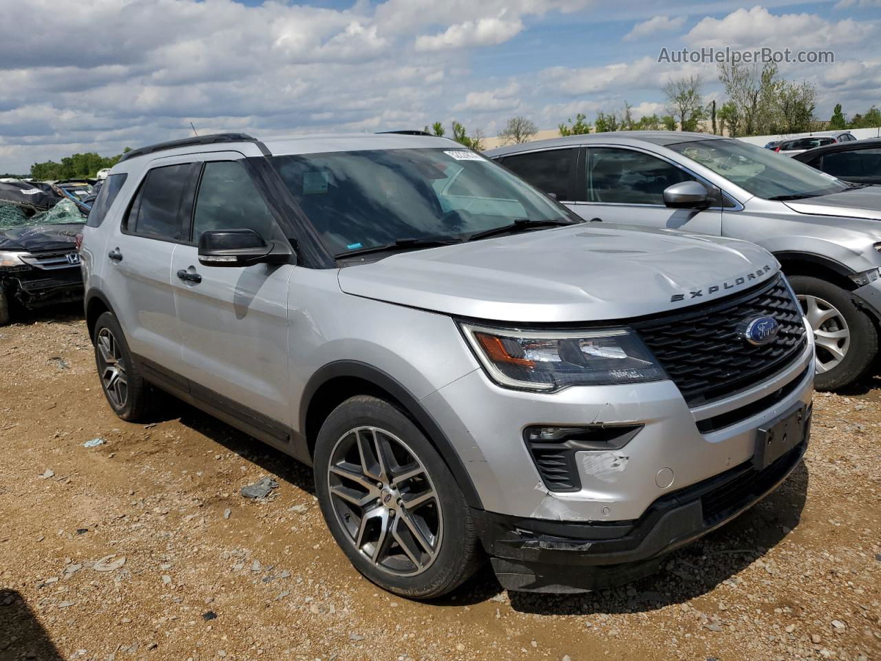 2018 Ford Explorer Sport Silver vin: 1FM5K8GTXJGC92274