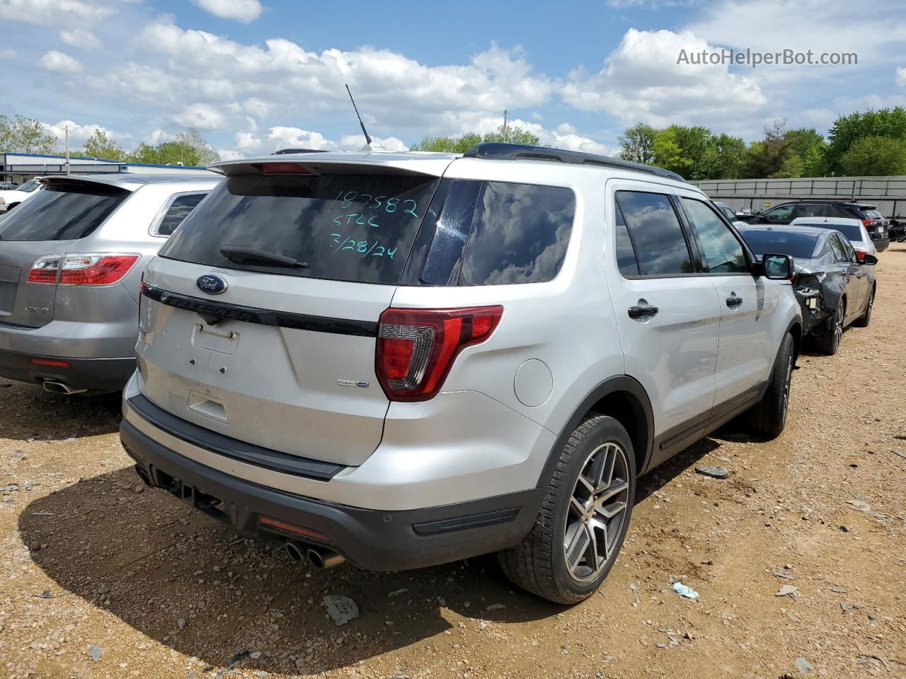 2018 Ford Explorer Sport Silver vin: 1FM5K8GTXJGC92274