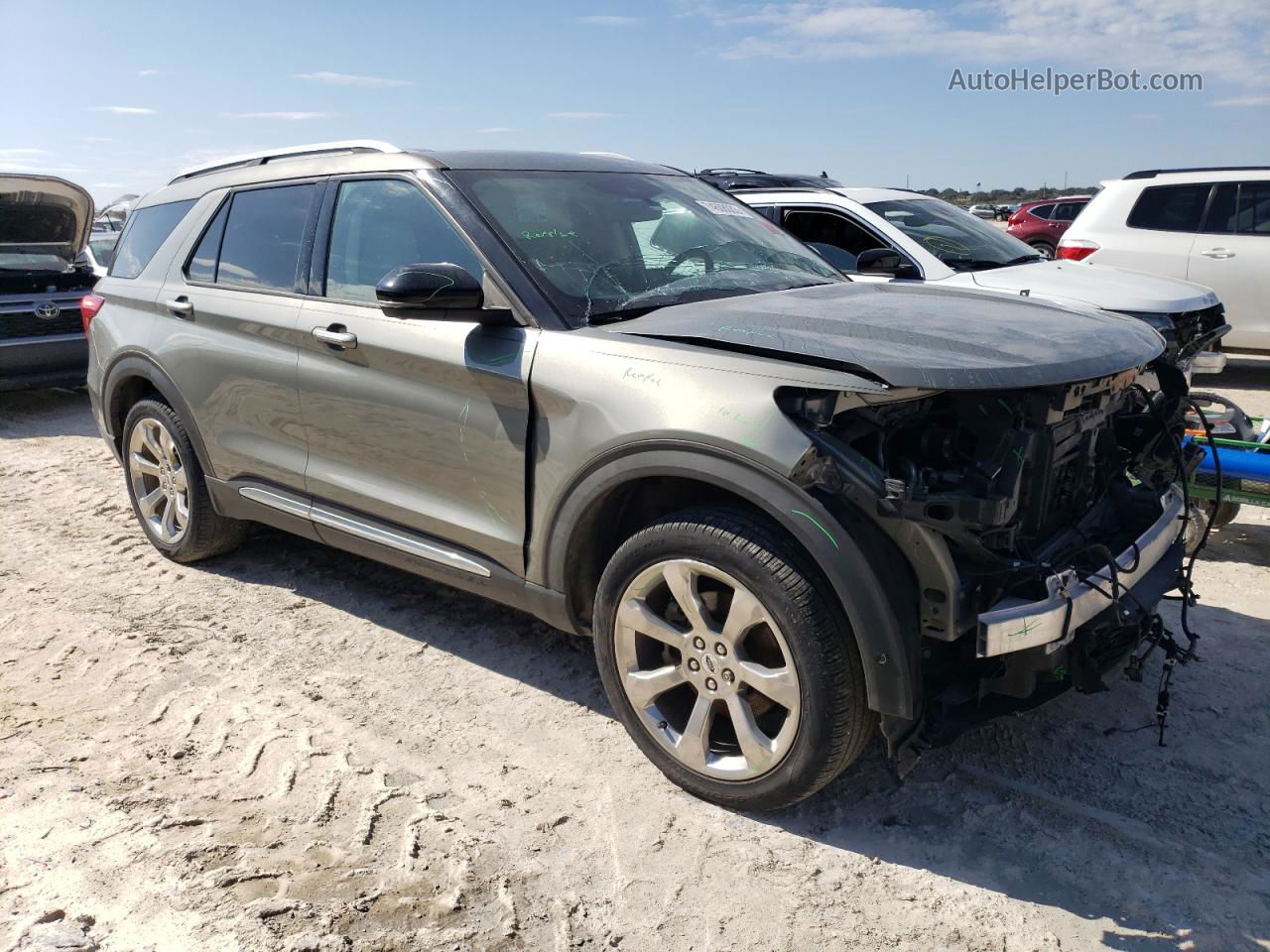 2020 Ford Explorer Platinum Серый vin: 1FM5K8HC2LGB92705