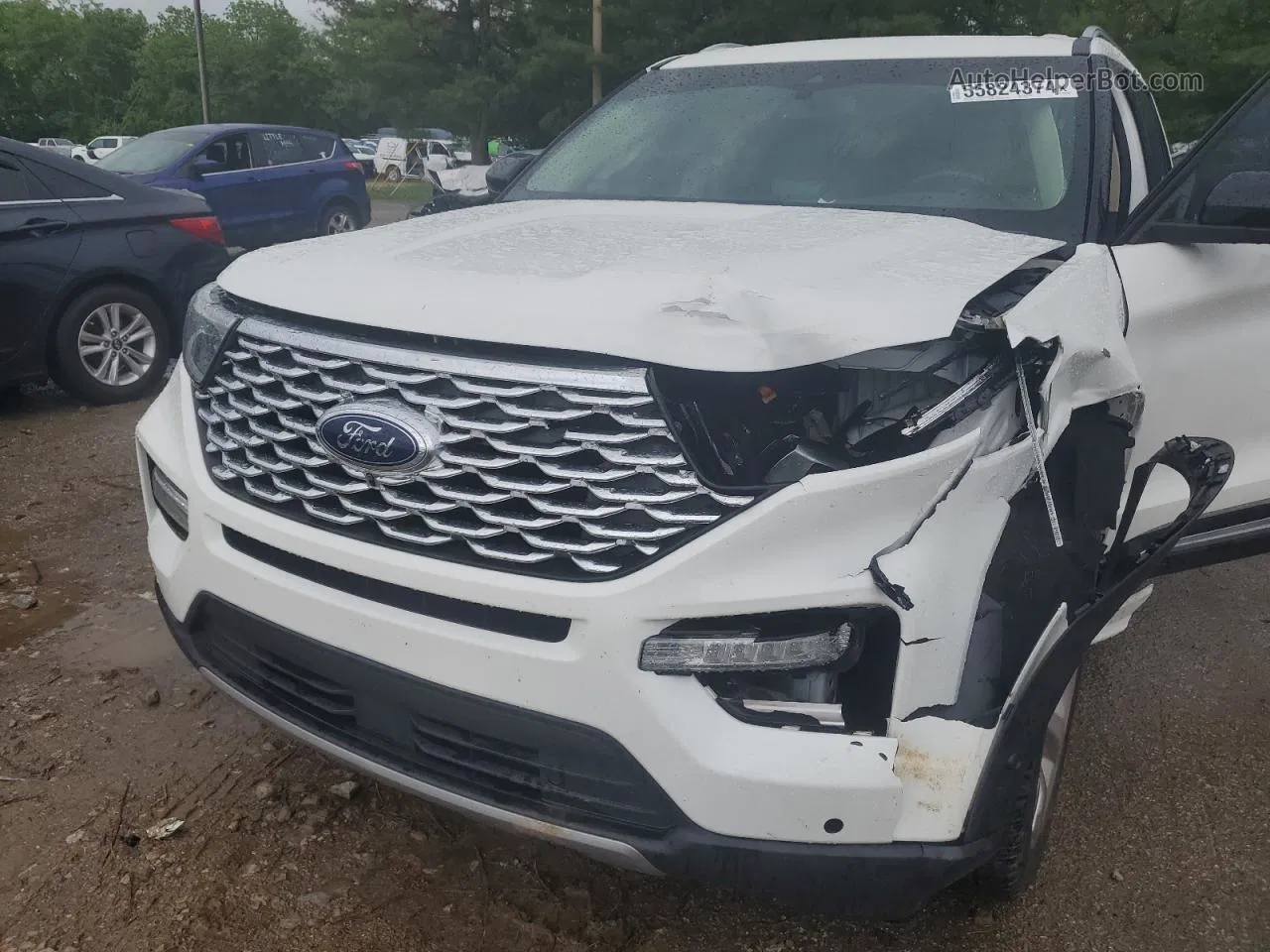 2020 Ford Explorer Platinum White vin: 1FM5K8HC2LGC44351