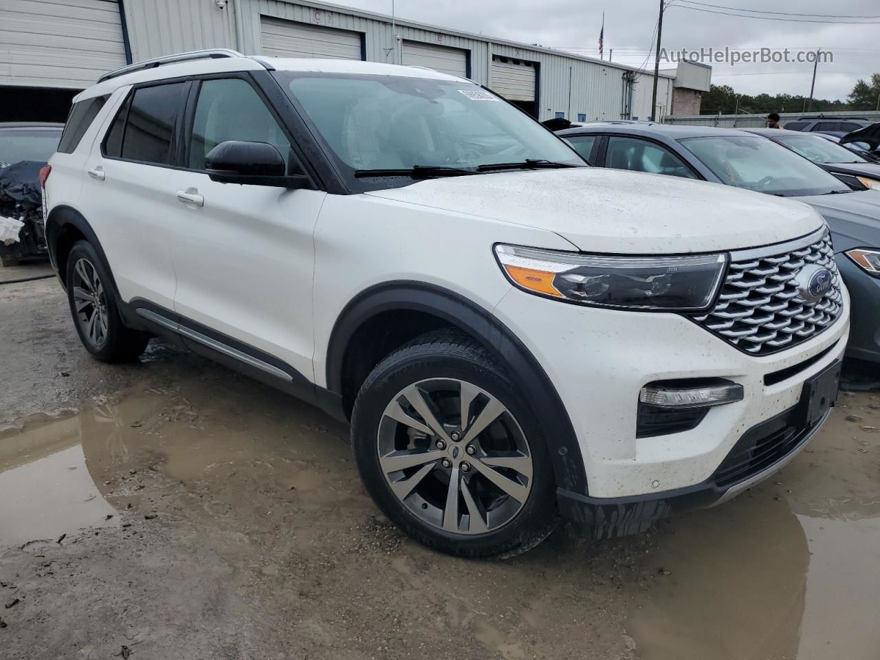 2020 Ford Explorer Platinum White vin: 1FM5K8HC7LGA33761