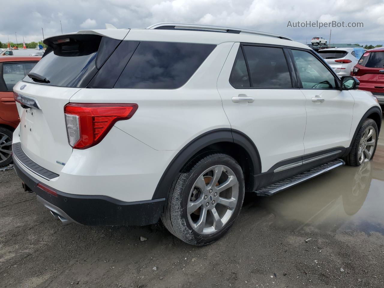 2020 Ford Explorer Platinum White vin: 1FM5K8HC7LGA39222