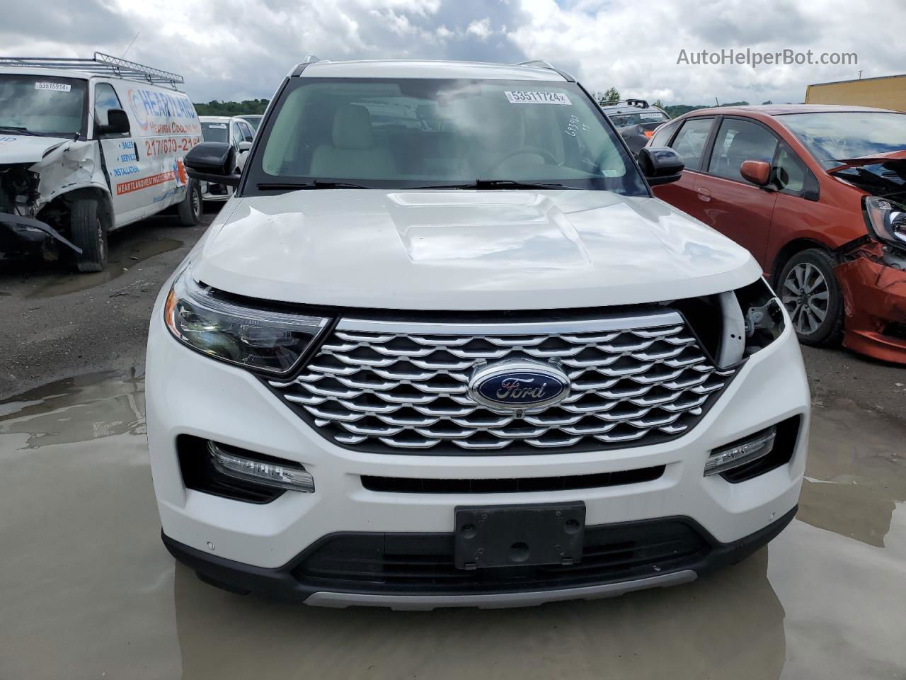 2020 Ford Explorer Platinum White vin: 1FM5K8HC7LGA39222