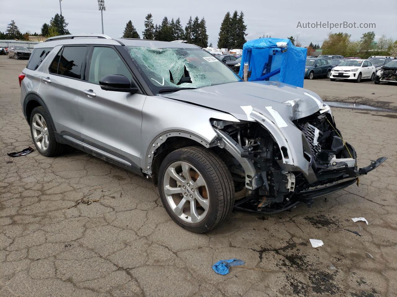 2020 Ford Explorer Platinum Silver vin: 1FM5K8HC8LGA69426