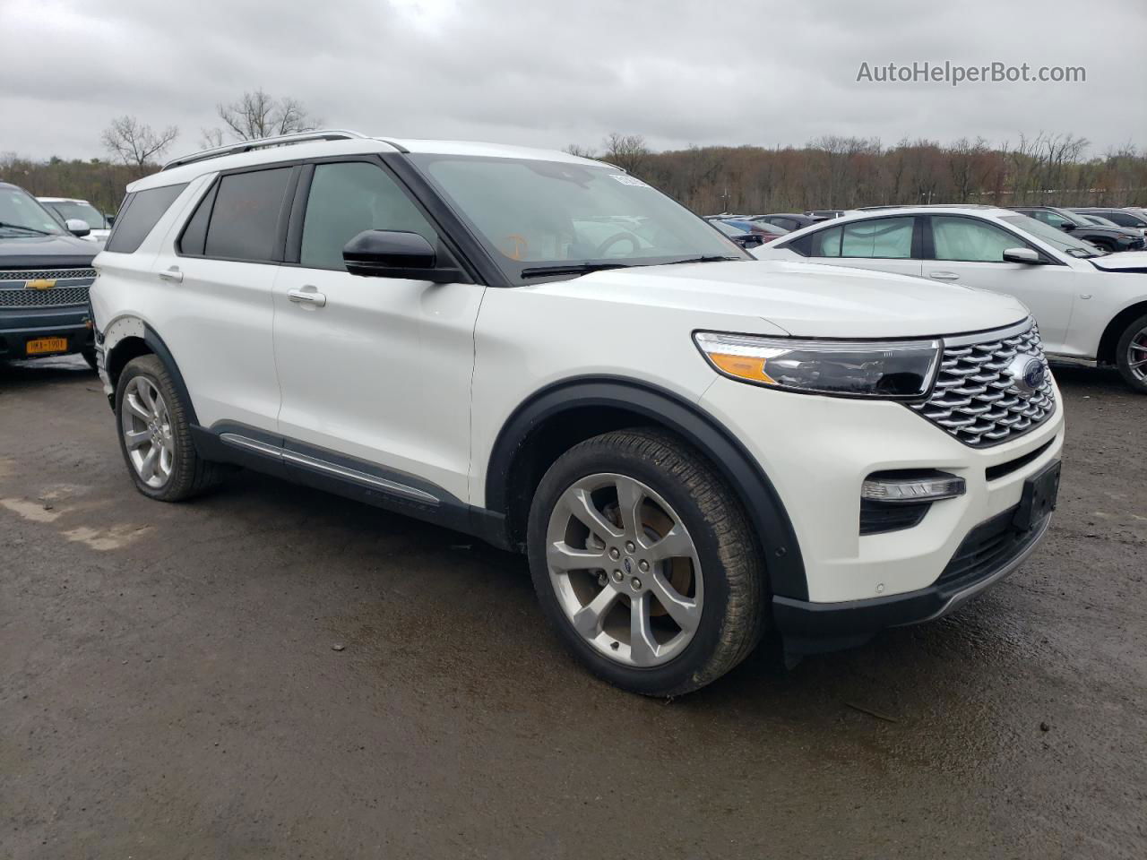 2020 Ford Explorer Platinum White vin: 1FM5K8HC9LGA04147