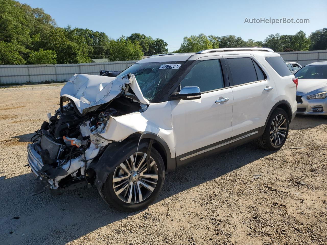 2017 Ford Explorer Platinum White vin: 1FM5K8HT0HGE08445