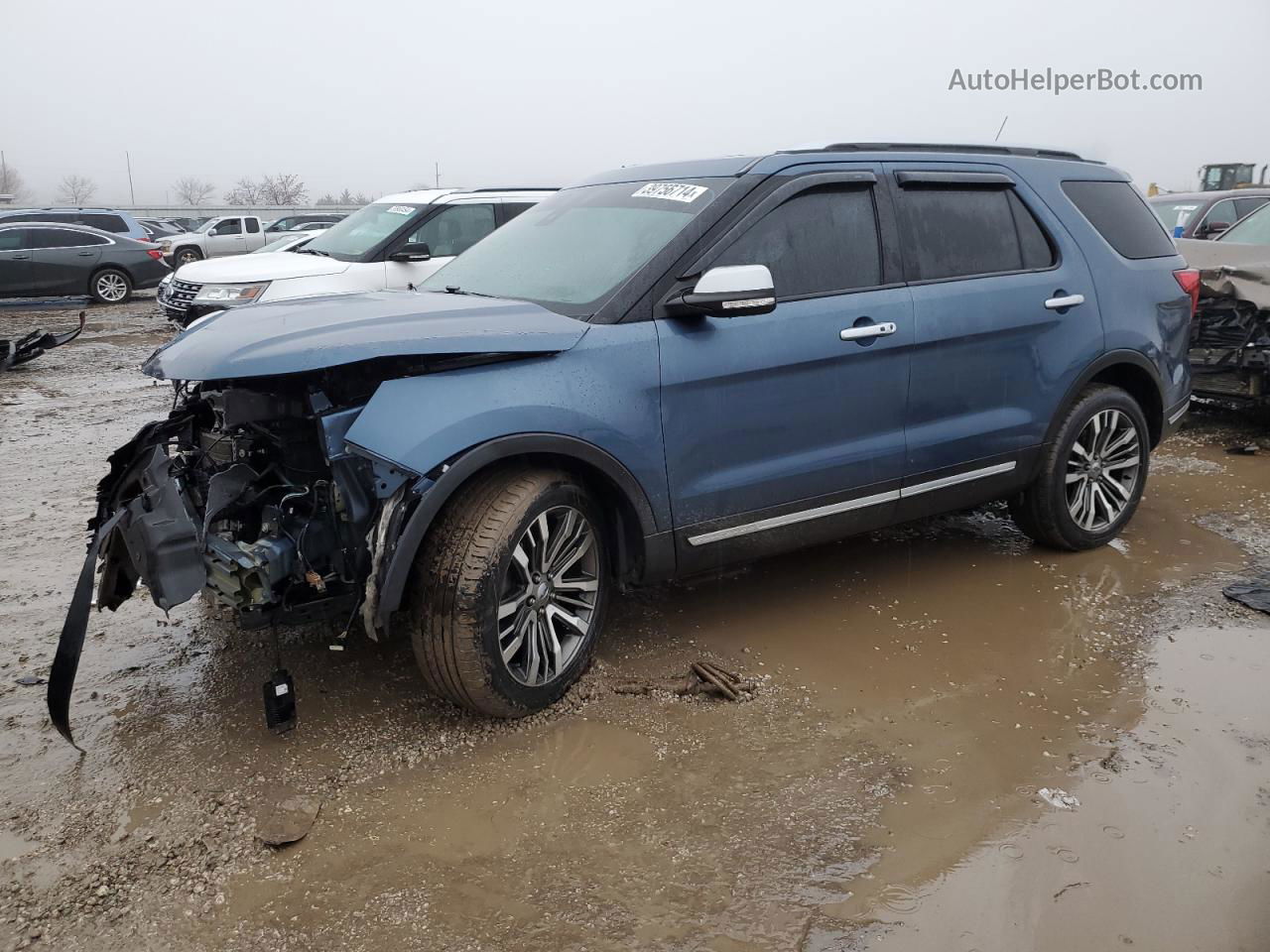 2018 Ford Explorer Platinum Синий vin: 1FM5K8HT0JGB86088